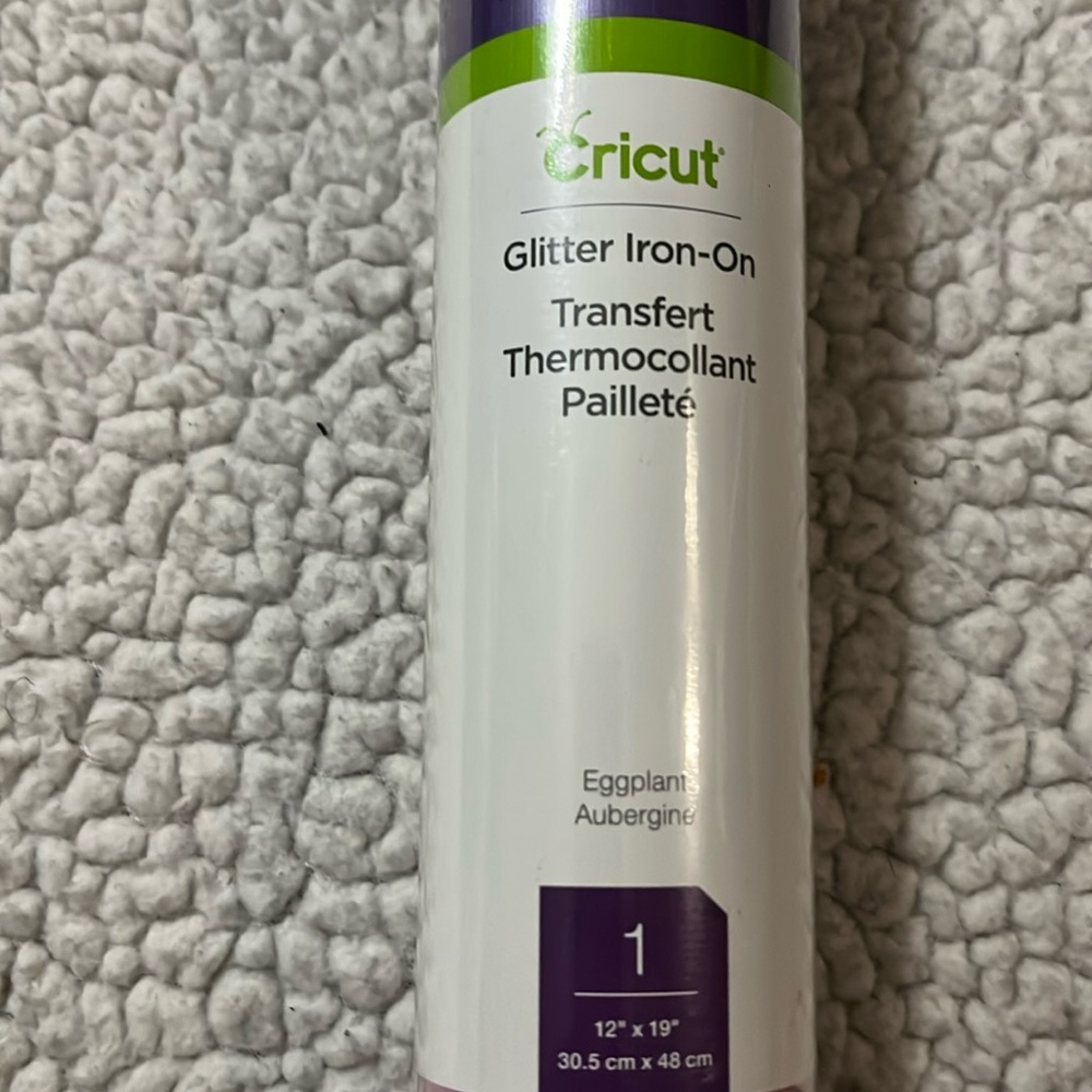 Cricut brand, glitter, iron on